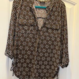 Cocomo Black and Brown Floral Blouse